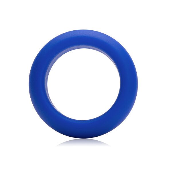 Blauwe siliconen C-ring, zijaanzicht.