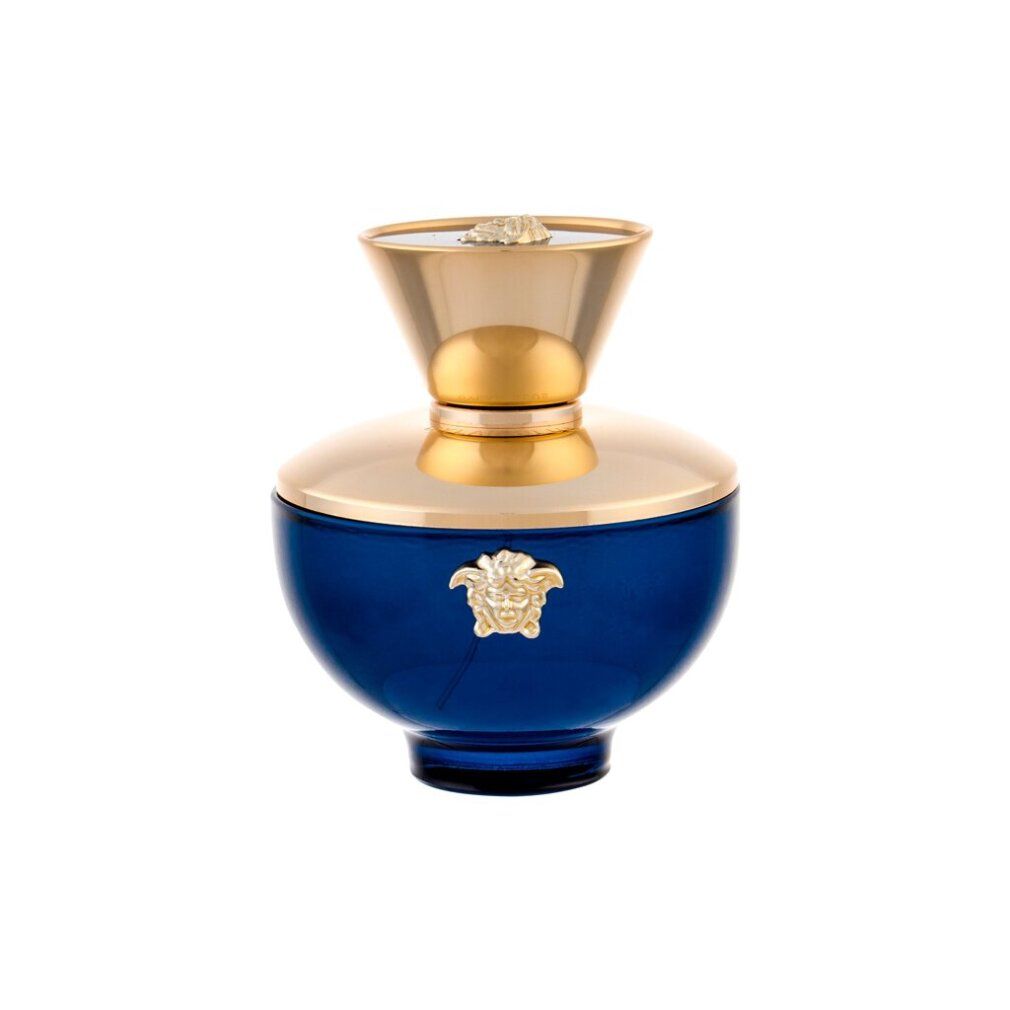 Versace Dylan Blue Eau de Parfum flesje in blauw en goud.