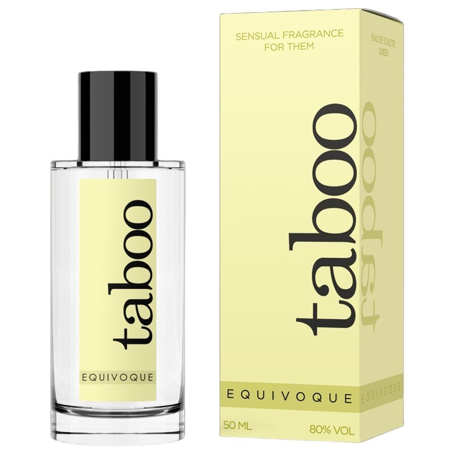 Eau de Toilette Taboo Equivoque voor Haar, 50ml, 80% Vol. in lichtgeel.