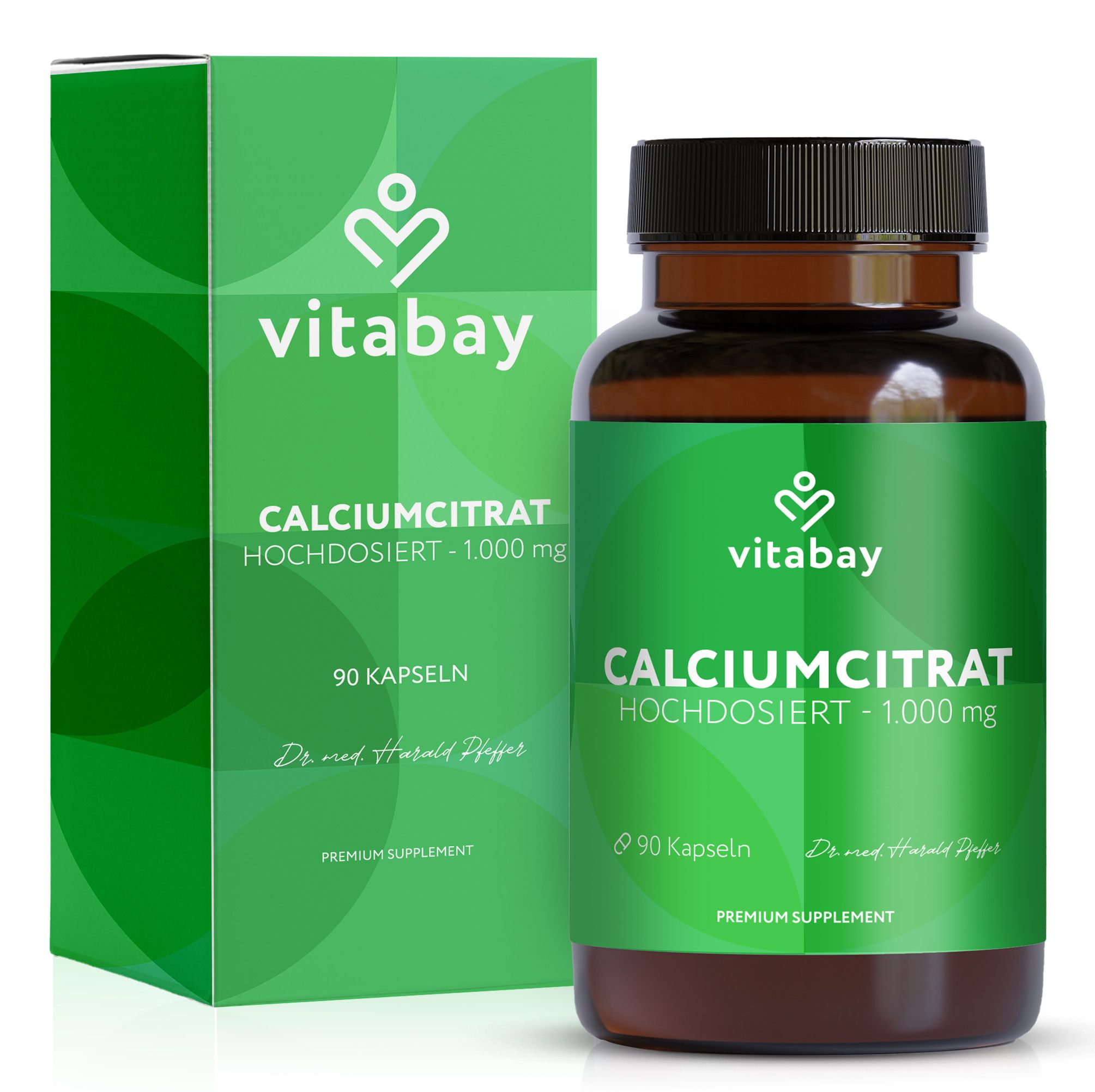 Vitabay Citrate de Calcium Haute Dose 1000mg gélules avec emballage.