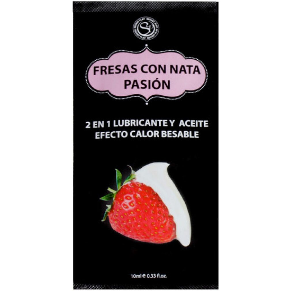 Secret Play glijmiddel sachet, Aardbei & Room, 10ml.
