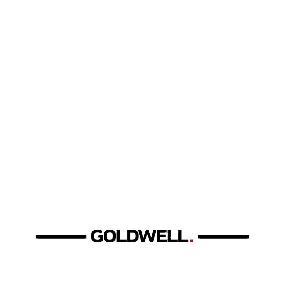 Goldwell logo. Tekst: GOLDWELL. Twee horizontale lijnen onder de tekst.