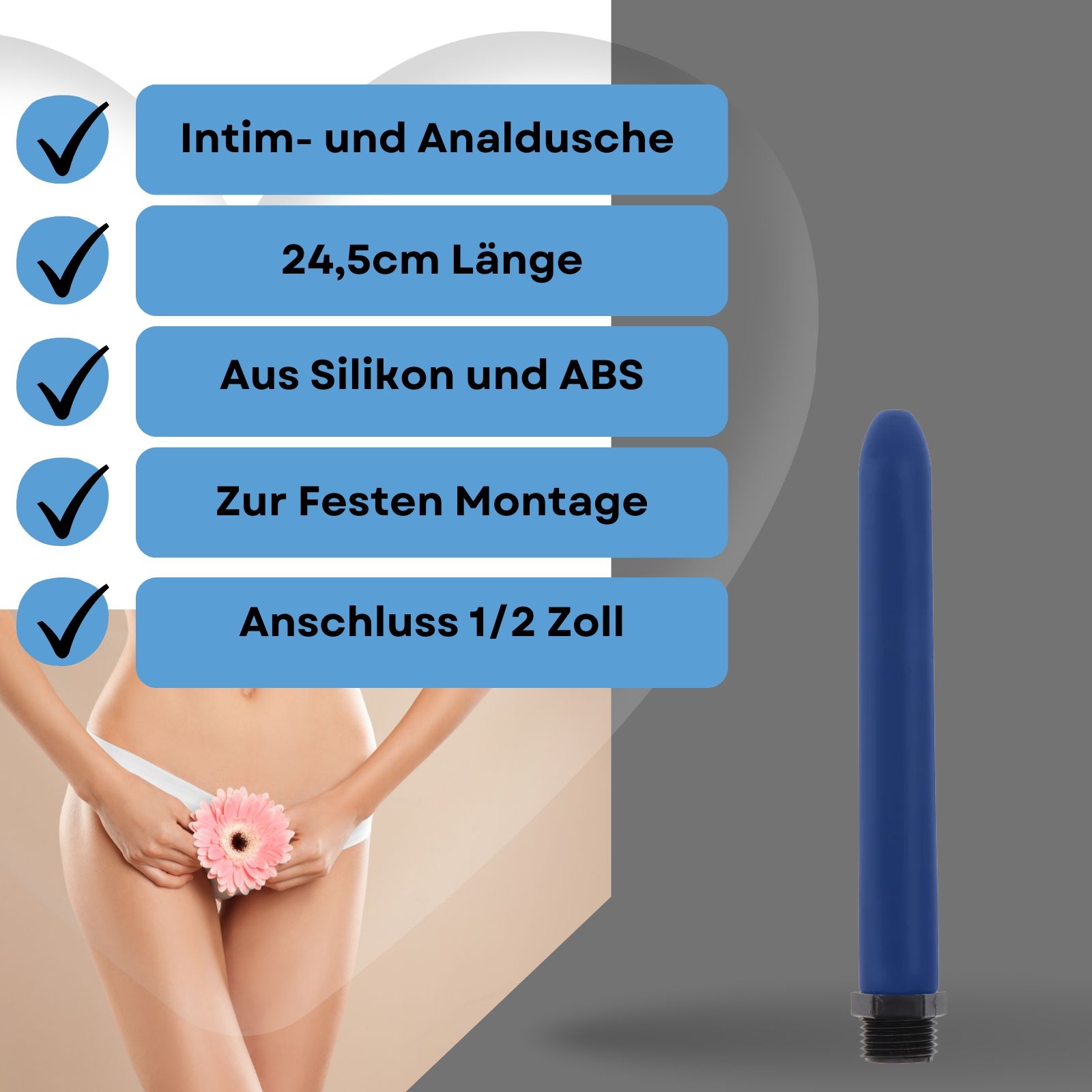 Lovelyness - Anale en intieme douche-opzetstuk - 15 cm