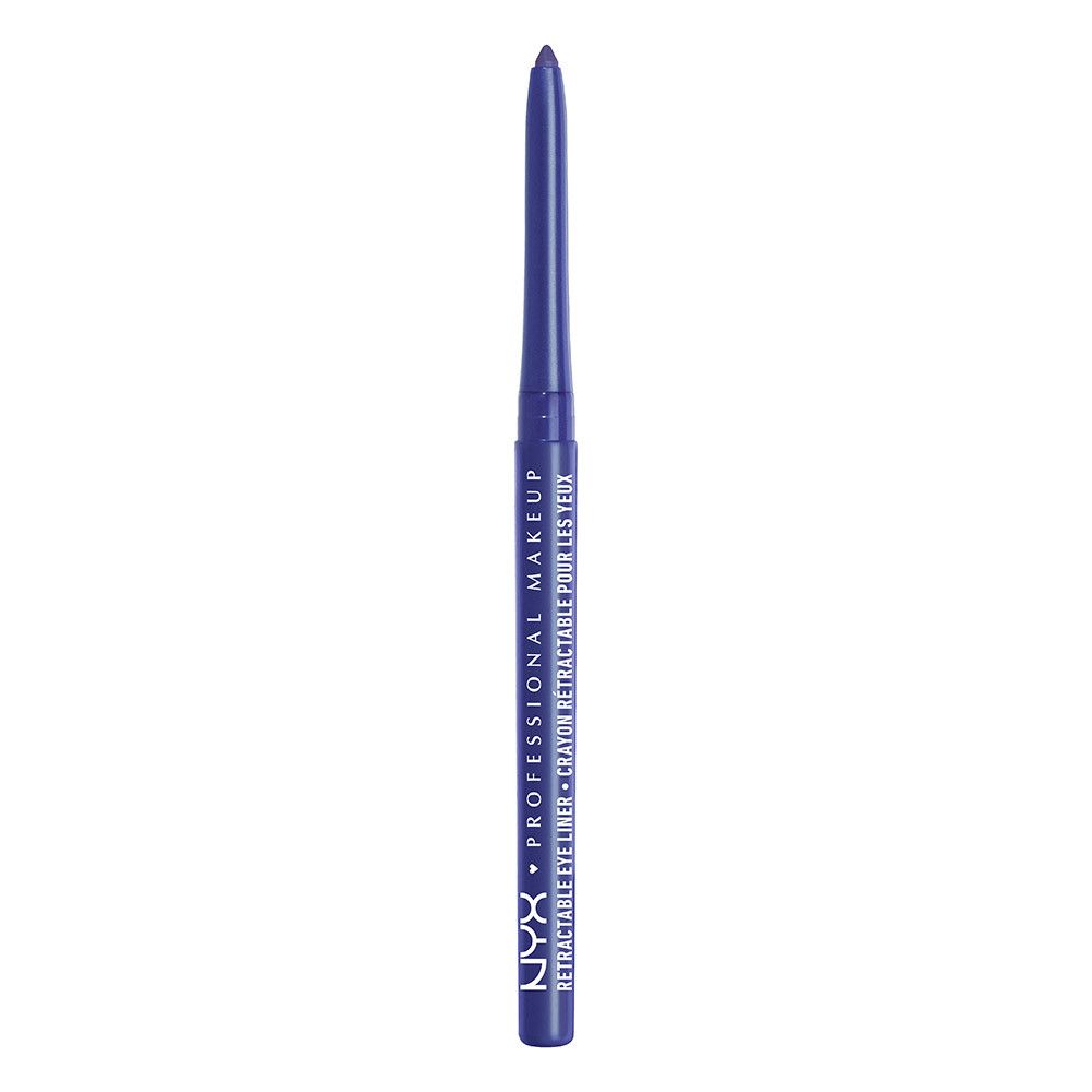Crayon eyeliner bleu fin. Inscription: NYX PROFESSIONAL MAKEUP.