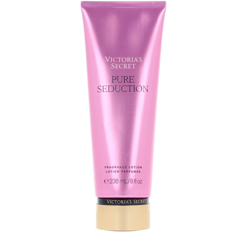 Victoria's Secret Pure Seduction Lotion pour le corps dans un tube rose brillant avec un bouchon à vis doré.