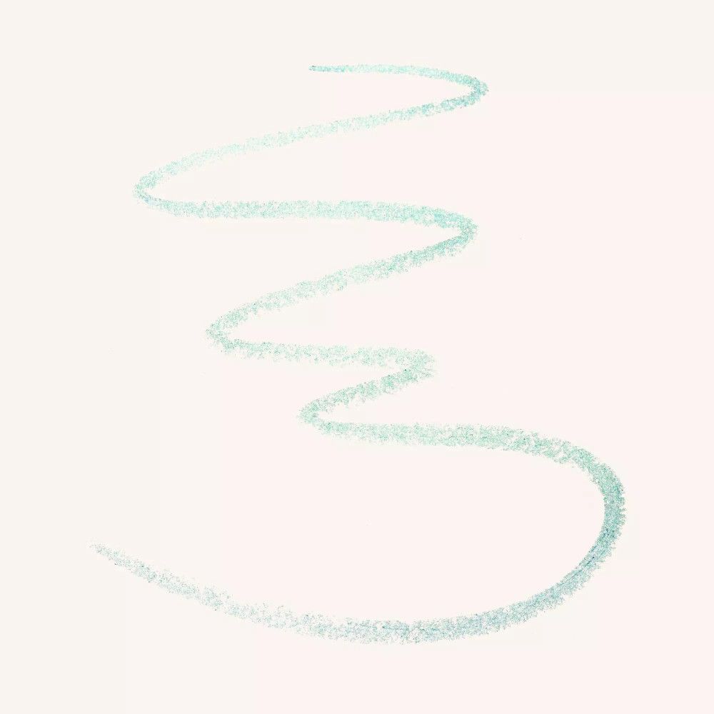 Ligne turquoise sur fond clair. La ligne est ondulée et légèrement texturée.