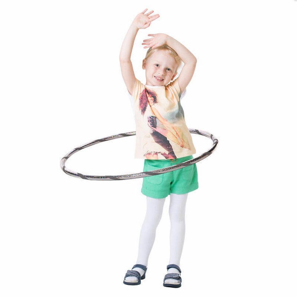 Hoopomania Glamour hula hoop enfant | Ø 70 cm | Argent-Gris