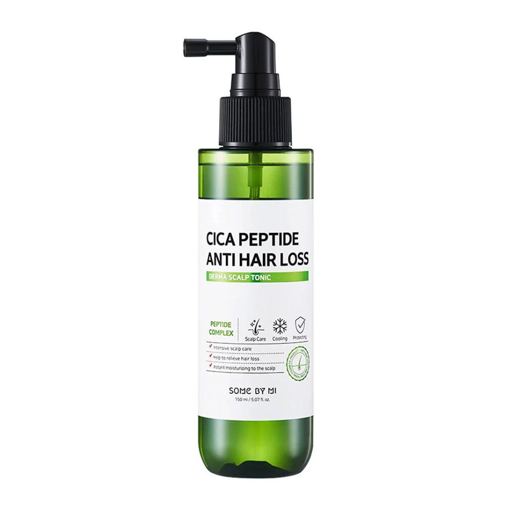 Groene fles met pompdos: CICA PEPTIDE ANTI HAIR LOSS Scalp Tonic.