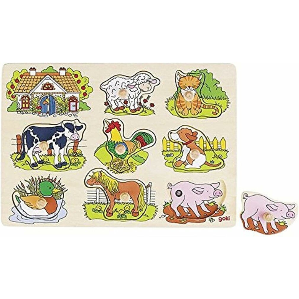 Goki Noppenpuzzel Boerderijdieren met Geluid