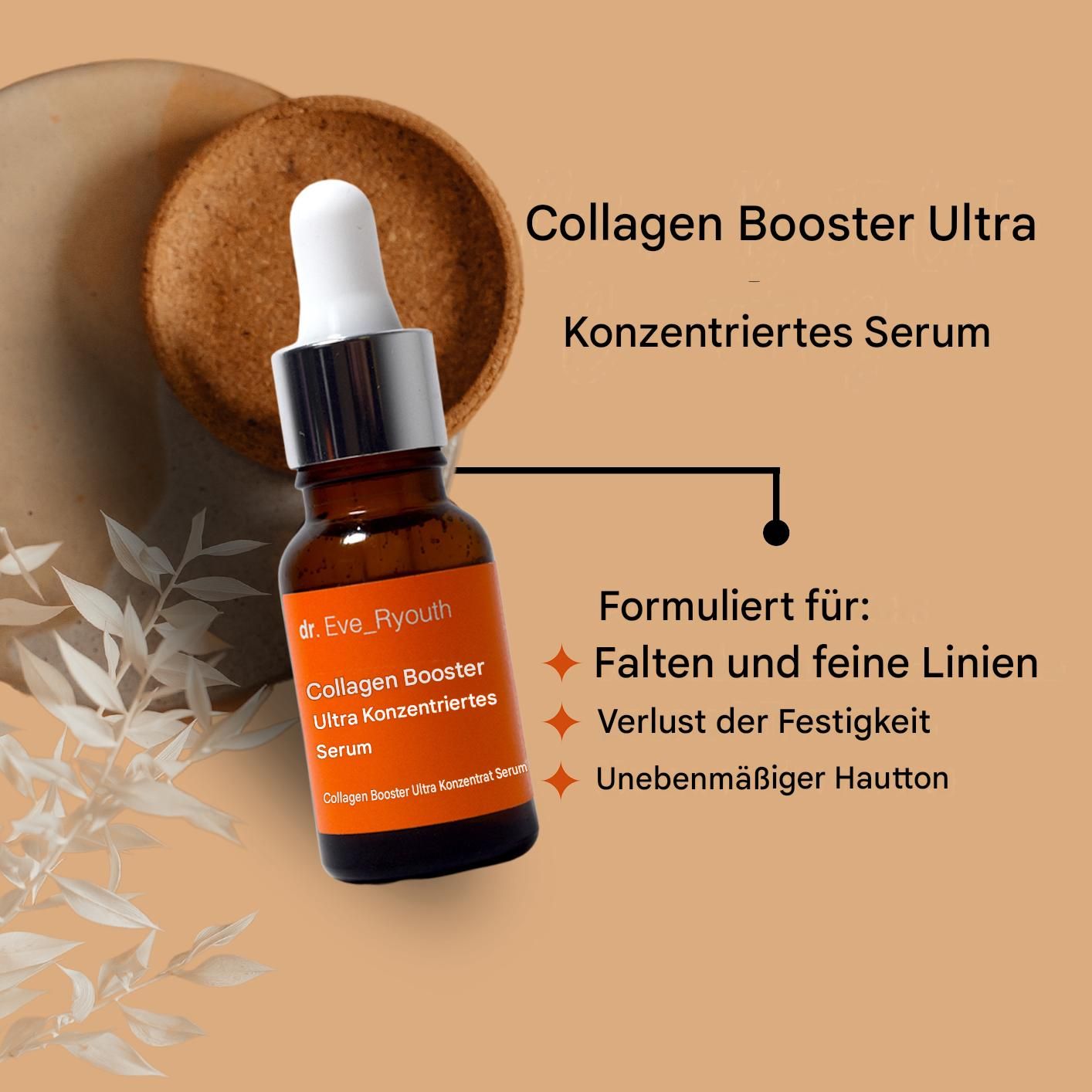 Dr. Eve_Ryouth collageenbooster serum met tekst over huidproblemen.