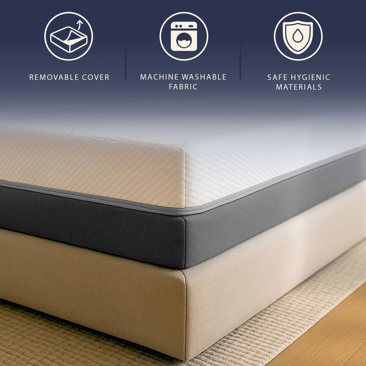 The White Stone Matras 180x200 Visco-elastisch Schuim en Waterfoam Hoog 22 cm