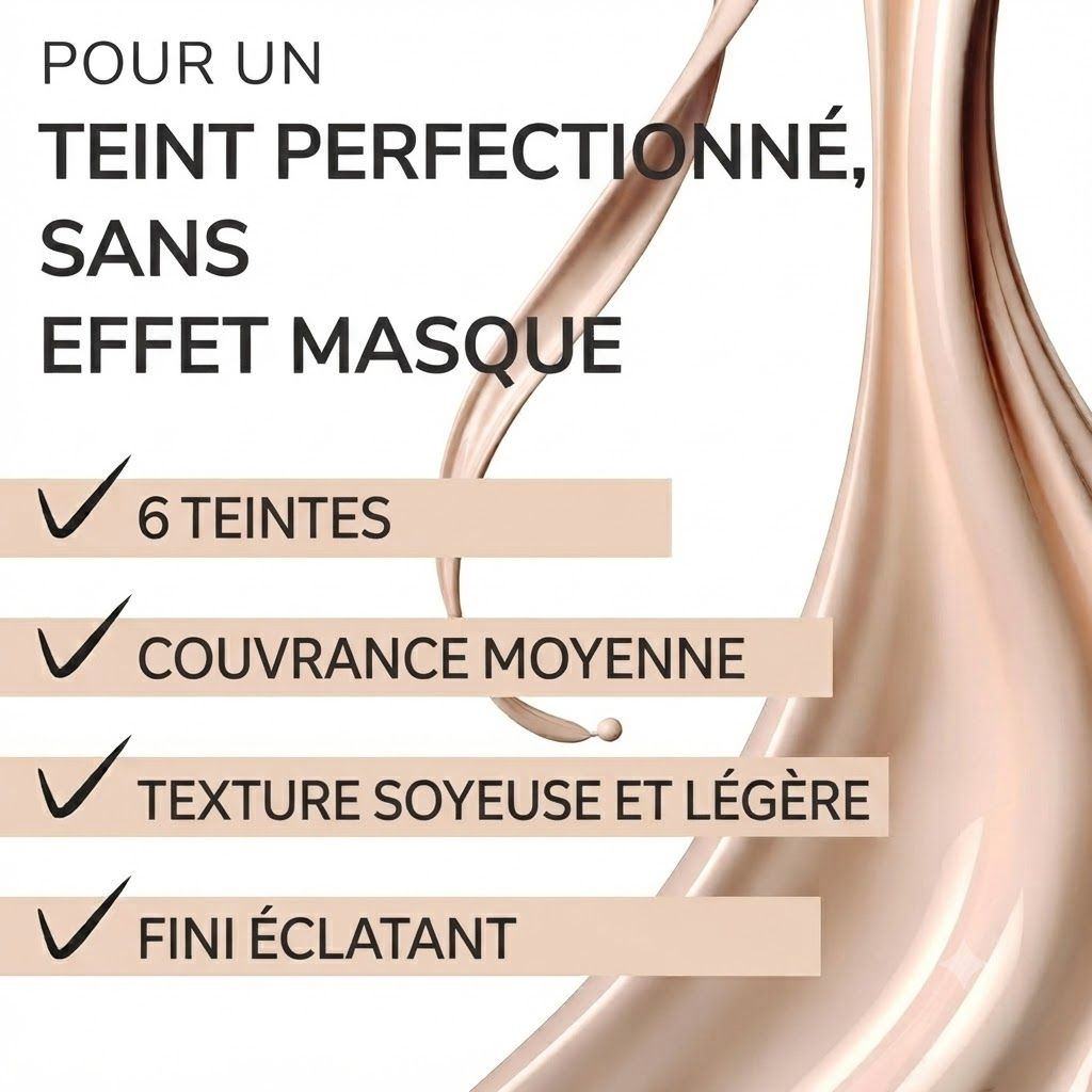 Flacon Lavera Hyaluron Liquid Foundation, Warm Nude 03, avec pompe et capuchon transparent.