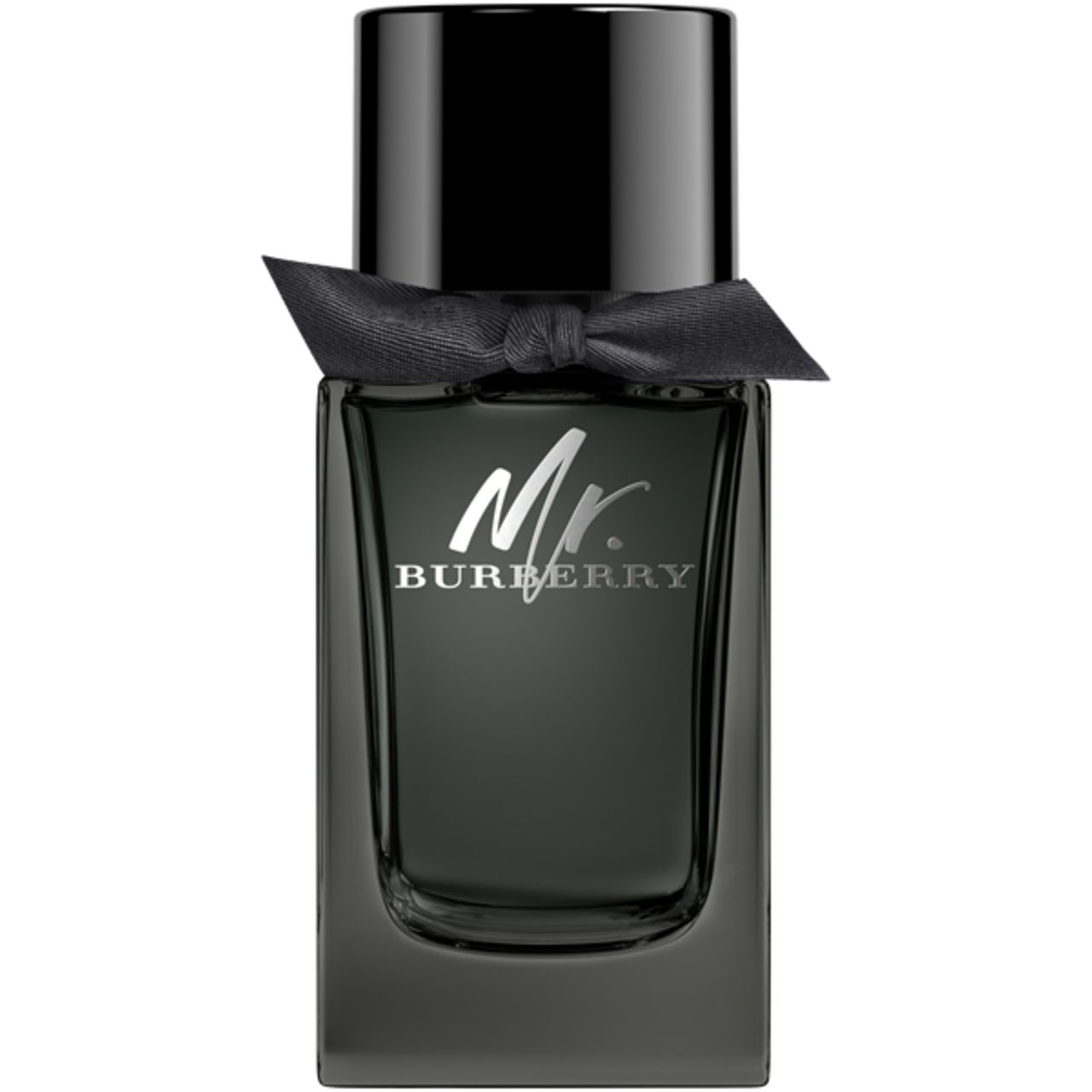Flacon Mr. Burberry Eau de Parfum avec nœud noir.