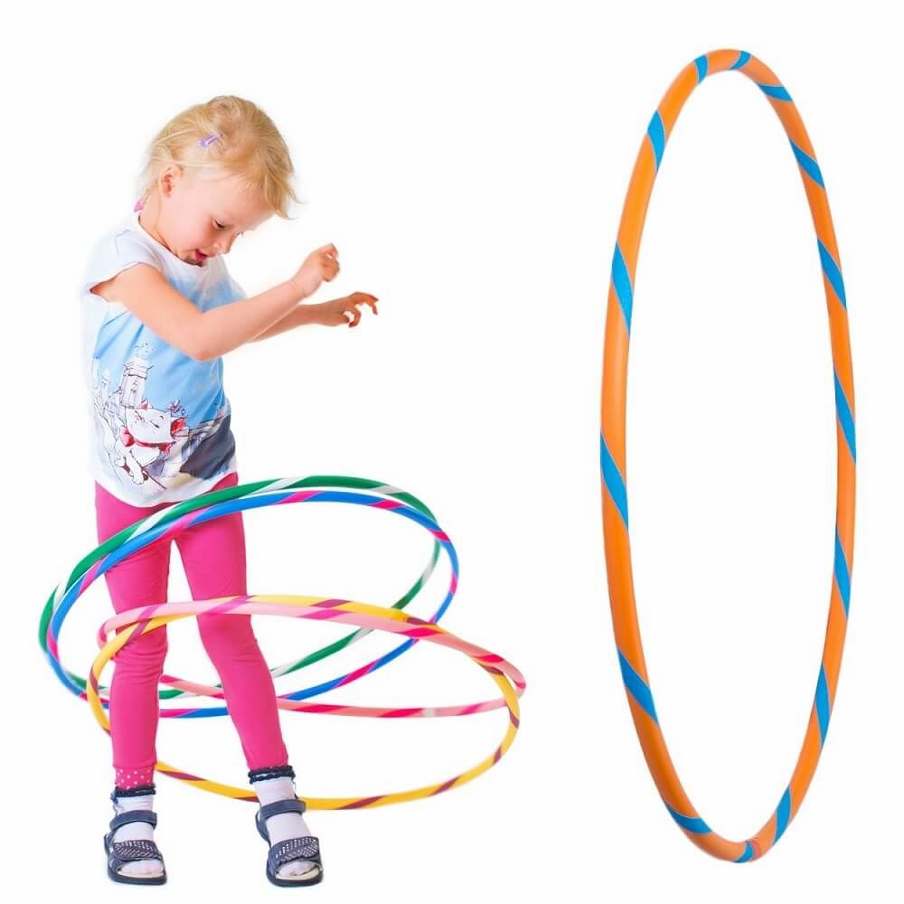 Hoopomania hula hoop enfant avec ruban grip | Ø 80 cm | Orange-Bleu