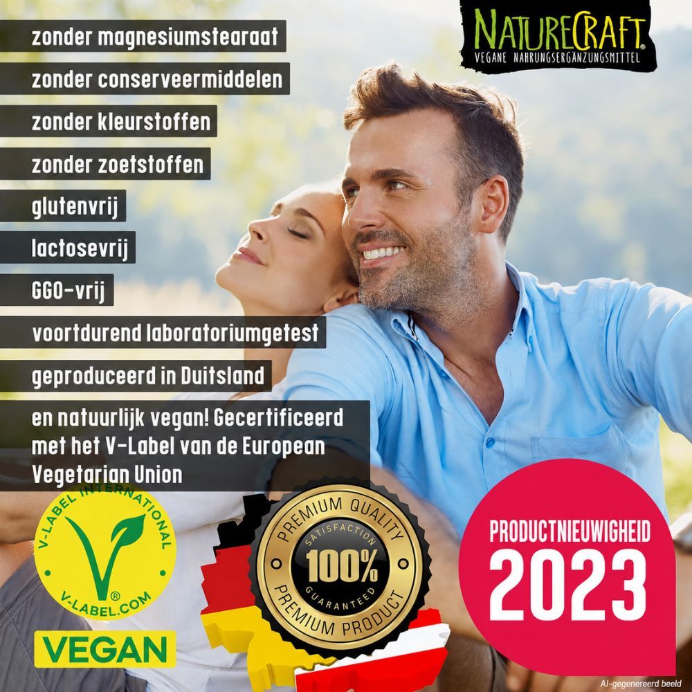 NatureCraft Vegan Basics fles met vitamines en mineralen, vegan gecertificeerd.
