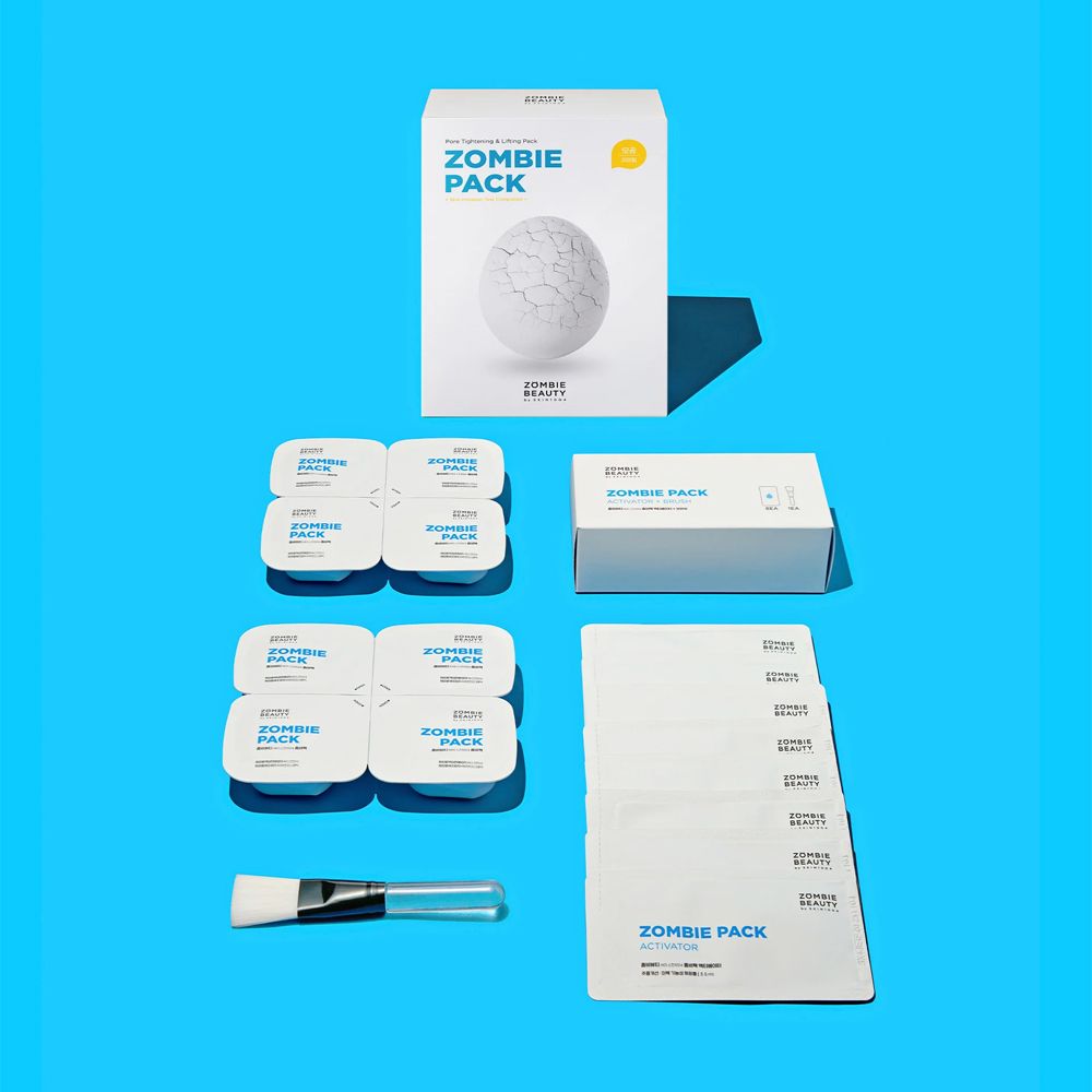 Set met "Zombie Pack"-doos, individuele zakjes, kwast en instructies.