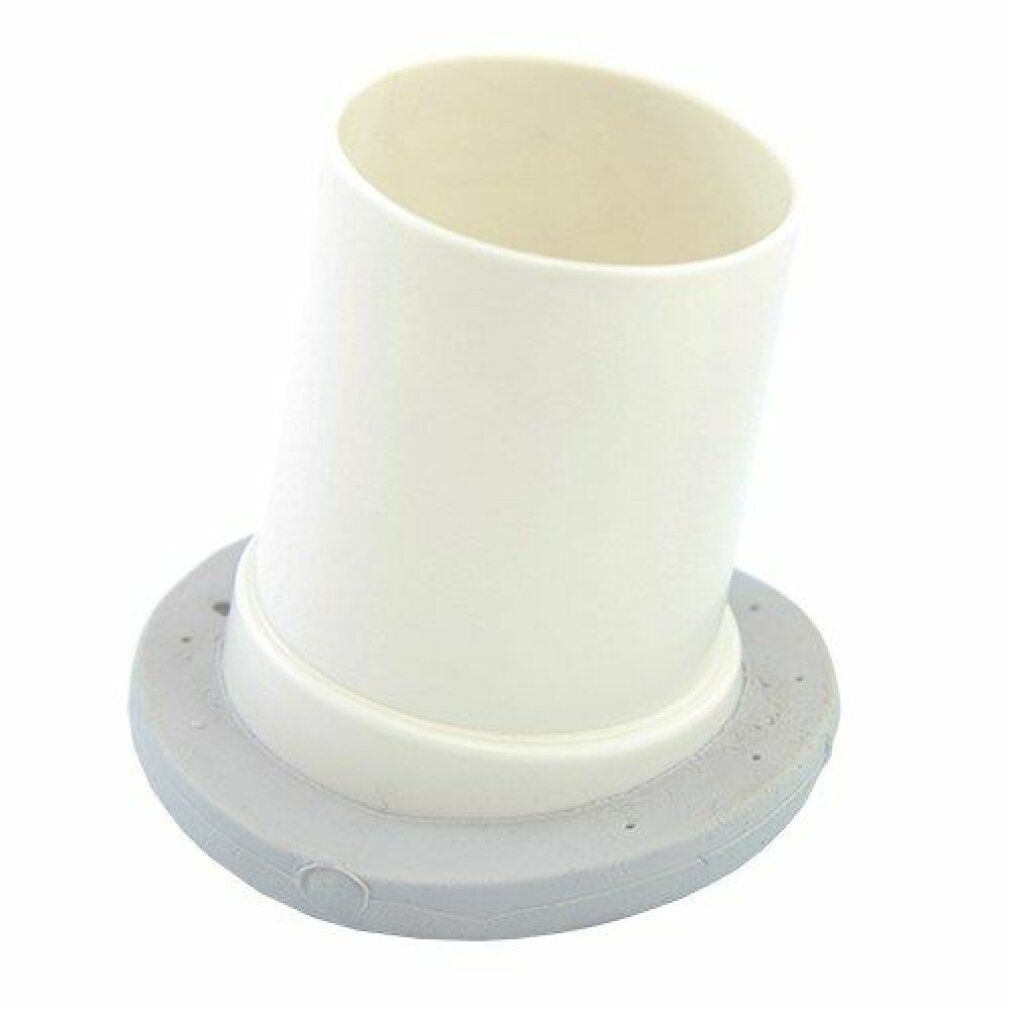 Insert cylindrique blanc avec tige rainurée et base grise perforée.