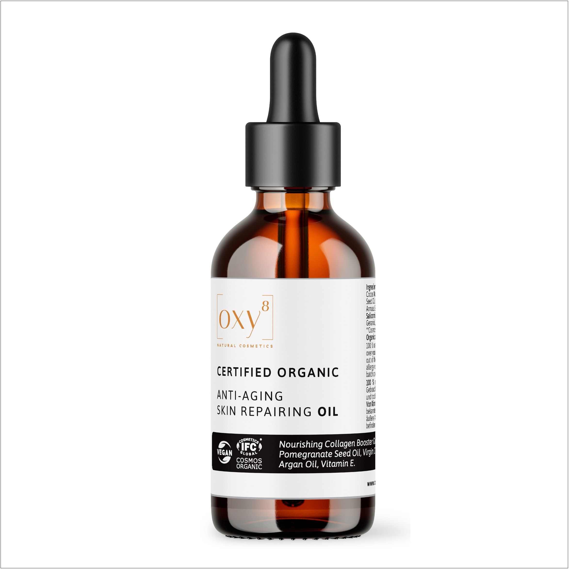 oxy8 Natural Cosmetics ANTI-AGING SKIN REPAIRING OIL - Huidolie. Herstelt en verzacht. Voorkomt acne