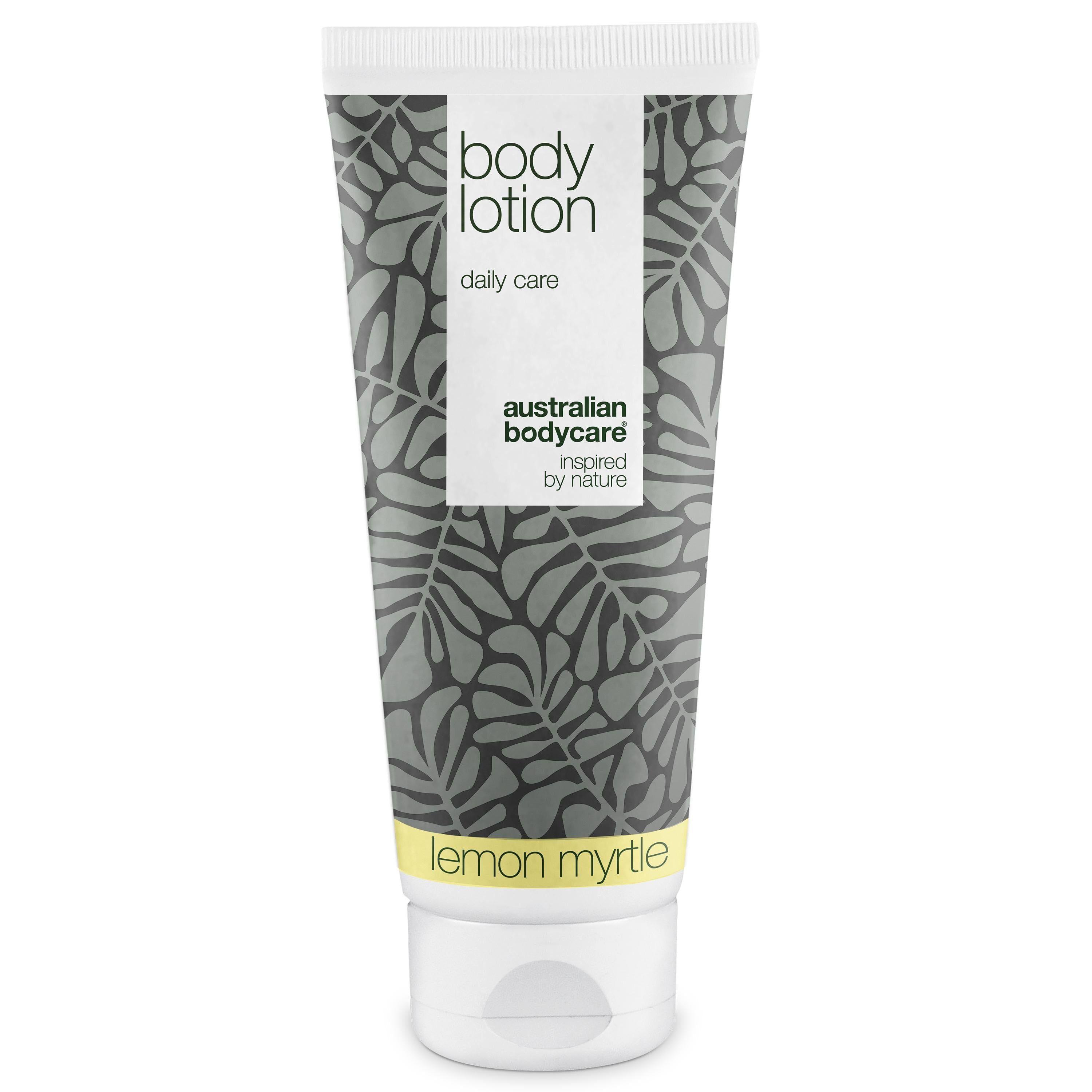 Bodylotion-tube met bloemmotief en tekst "Body Lotion".