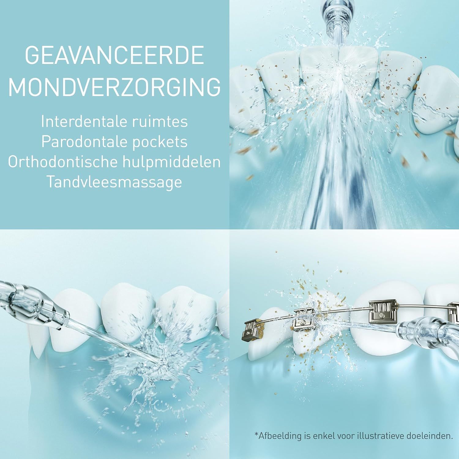 Compact en draagbaar: de monddouche past perfect in de reistas.