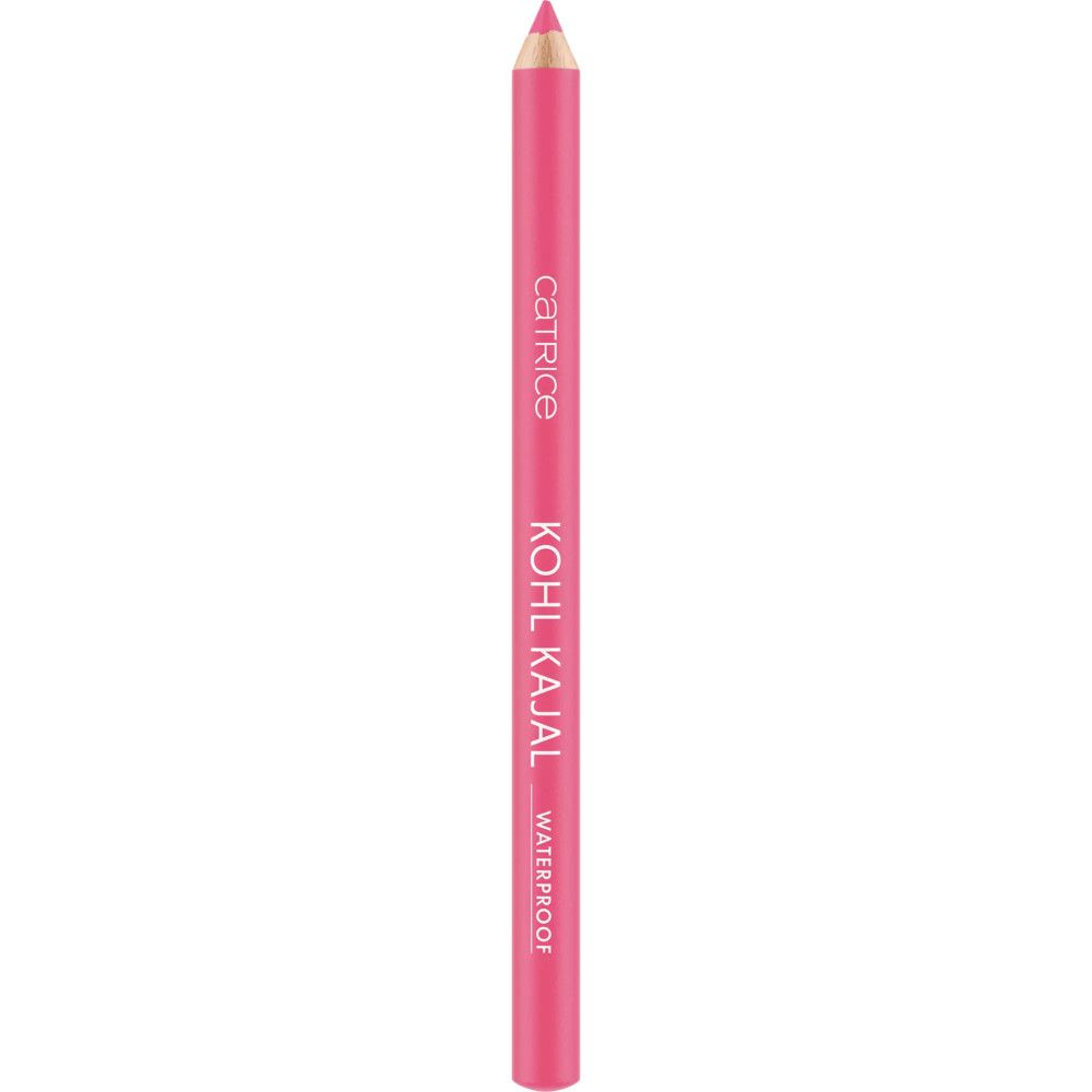 Crayon khôl rose Catrice. Inscription Kohl Kajal Waterproof. Marque Catrice visible sur le crayon.