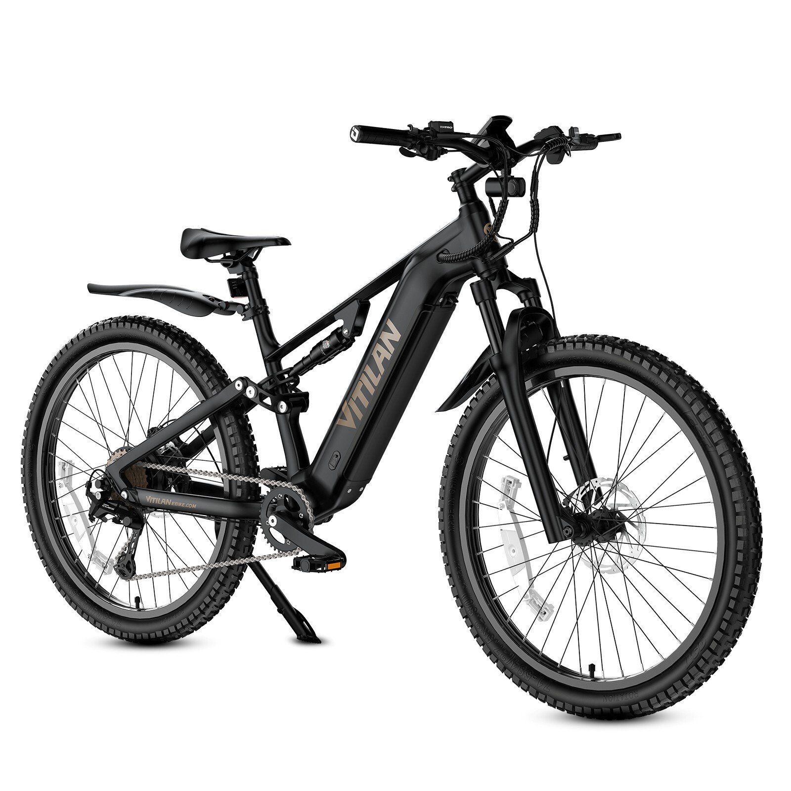 VITILAN M5 Volledig geveerde elektrische fiets, 48V 15Ah accu