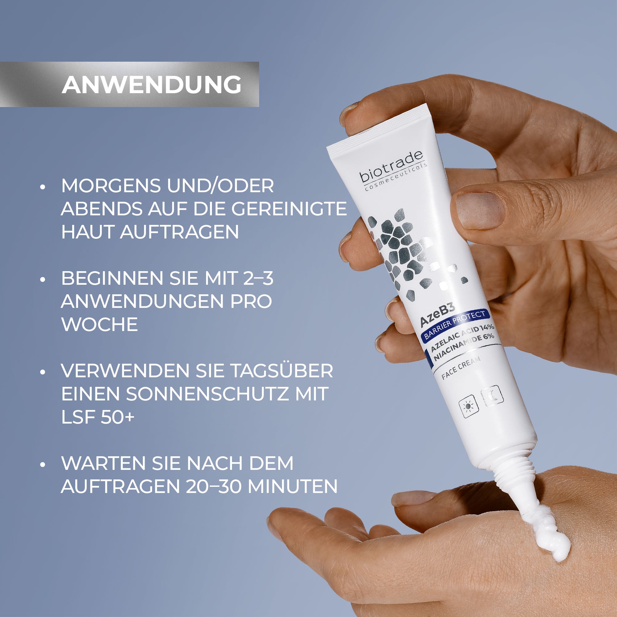Biotrade AzeB3 Barrier Protect Intensieve verzorgingscrème met azelaïnezuur 14% en niacinamide 6%