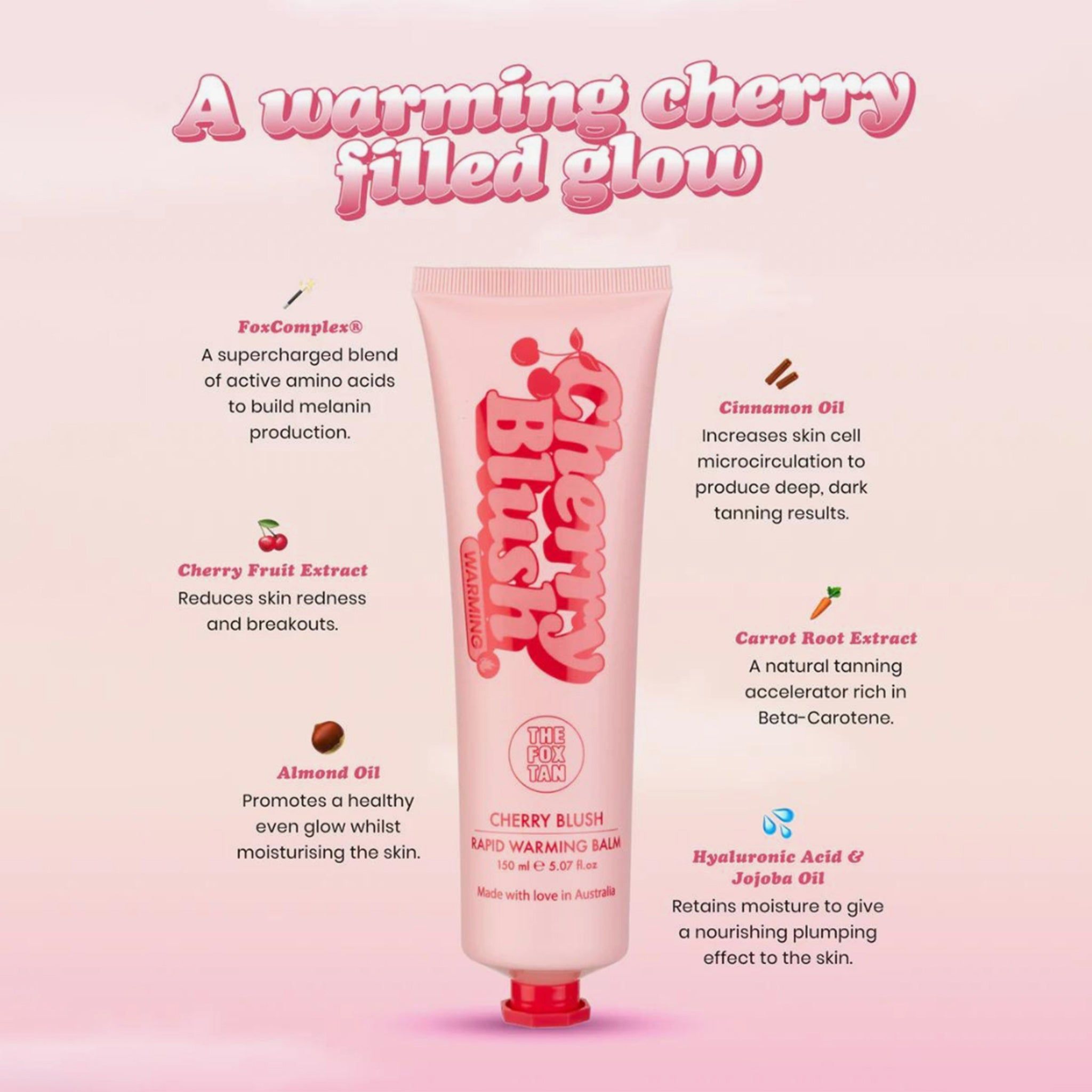 The Fox Tan Cherry Blush Rapid Warming Balm