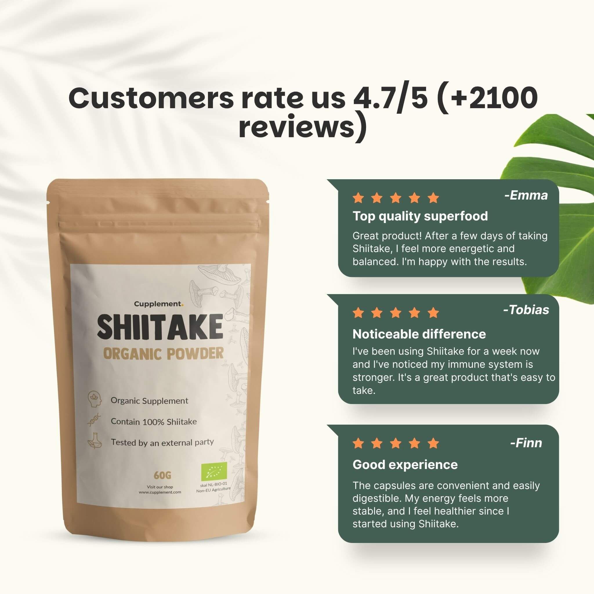 Sachet de Shiitake Organic Powder. Évaluations clients : 4,7 sur 5 étoiles. Citations de clients.