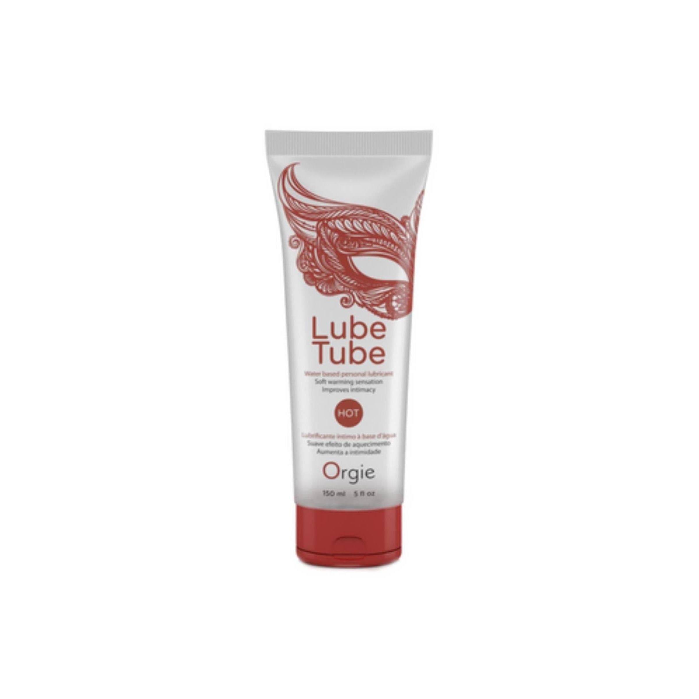 Orgie Lube Tube HOT glijmiddel in een tube met rode dop. Op waterbasis voor zachte warmte.