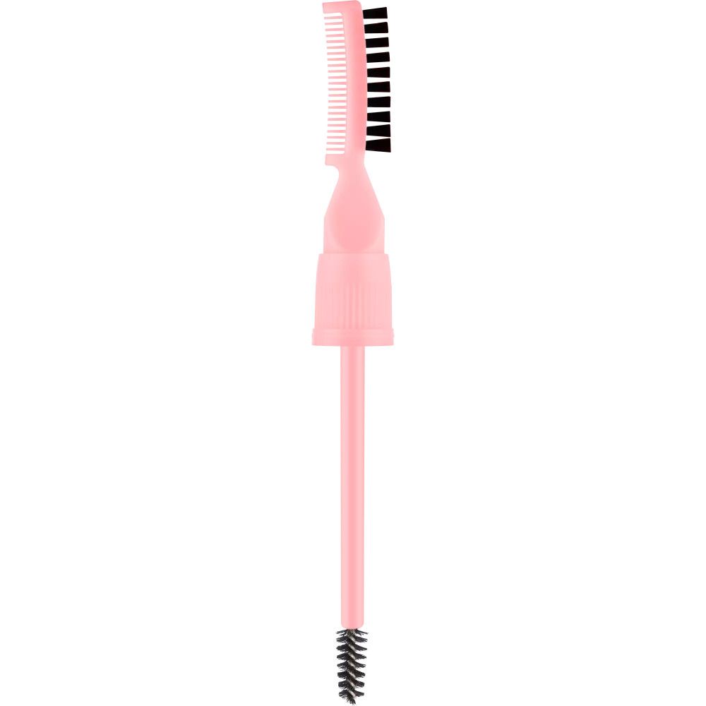 Applicateur rose avec brosse et peigne. Soies noires. Pour sourcils. Nom du produit : brow lift & freeze glue.