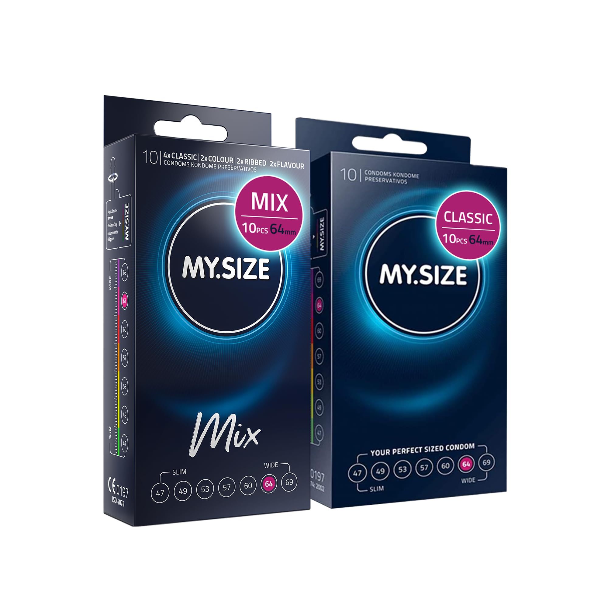 MY.SIZE Mix Préservatif Set Taille 6 64mm