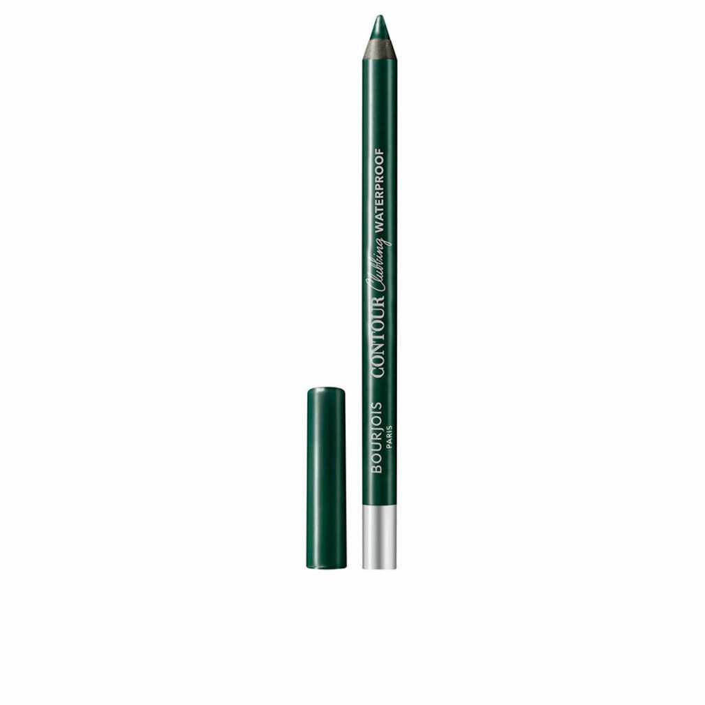 Groene eyelinerpotlood met dop. Opschrift: Contour Clubbing Waterproof. Merk: Bourjois Paris.