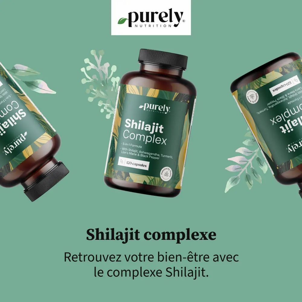 Plusieurs flacons Shilajit Complex. Marque: purely.