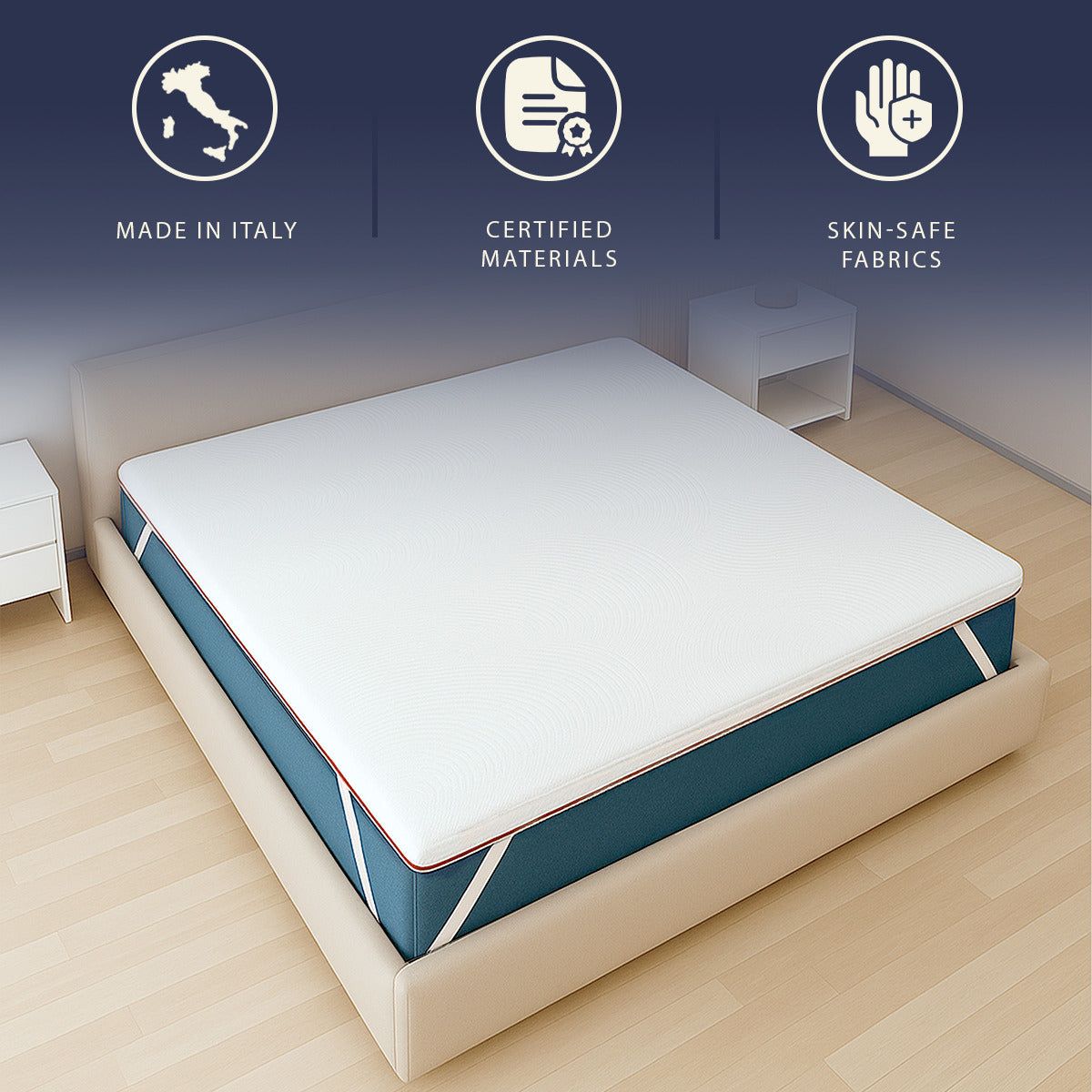 The White Stone Matras Topper 120x190 Memory Foam met 9 Verschillende Zones | Hoogte 5 cm