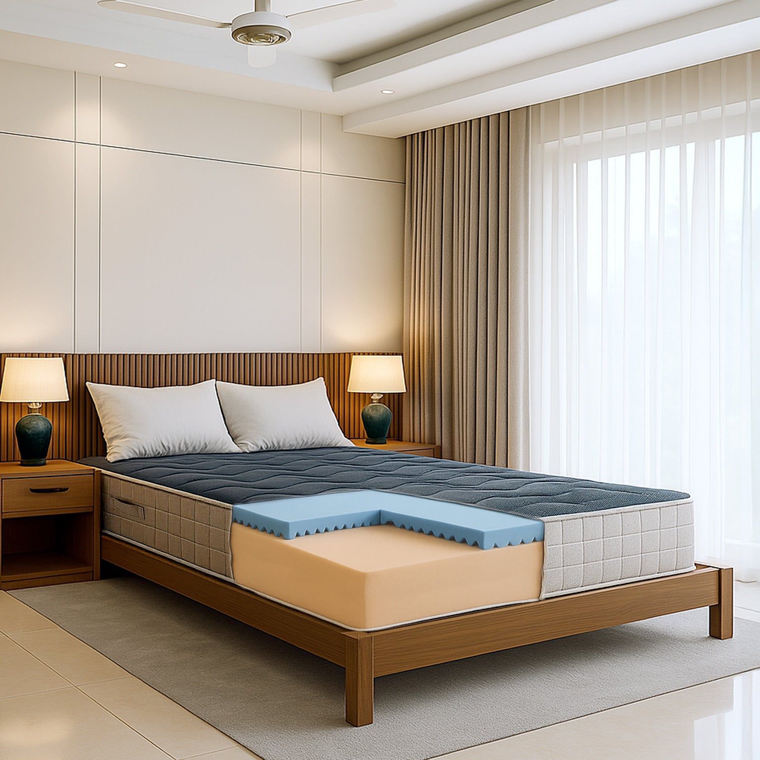 The White Stone Matras 120x200 cm van Memory Foam | Hoogte 25 cm