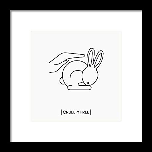 Symbole: main caressant un lapin. Texte: CRUELTY FREE.