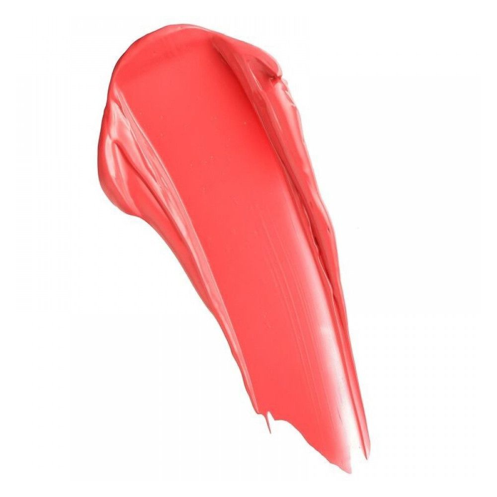 Tracé de rouge à lèvres rose sur fond blanc. Texture brillante.