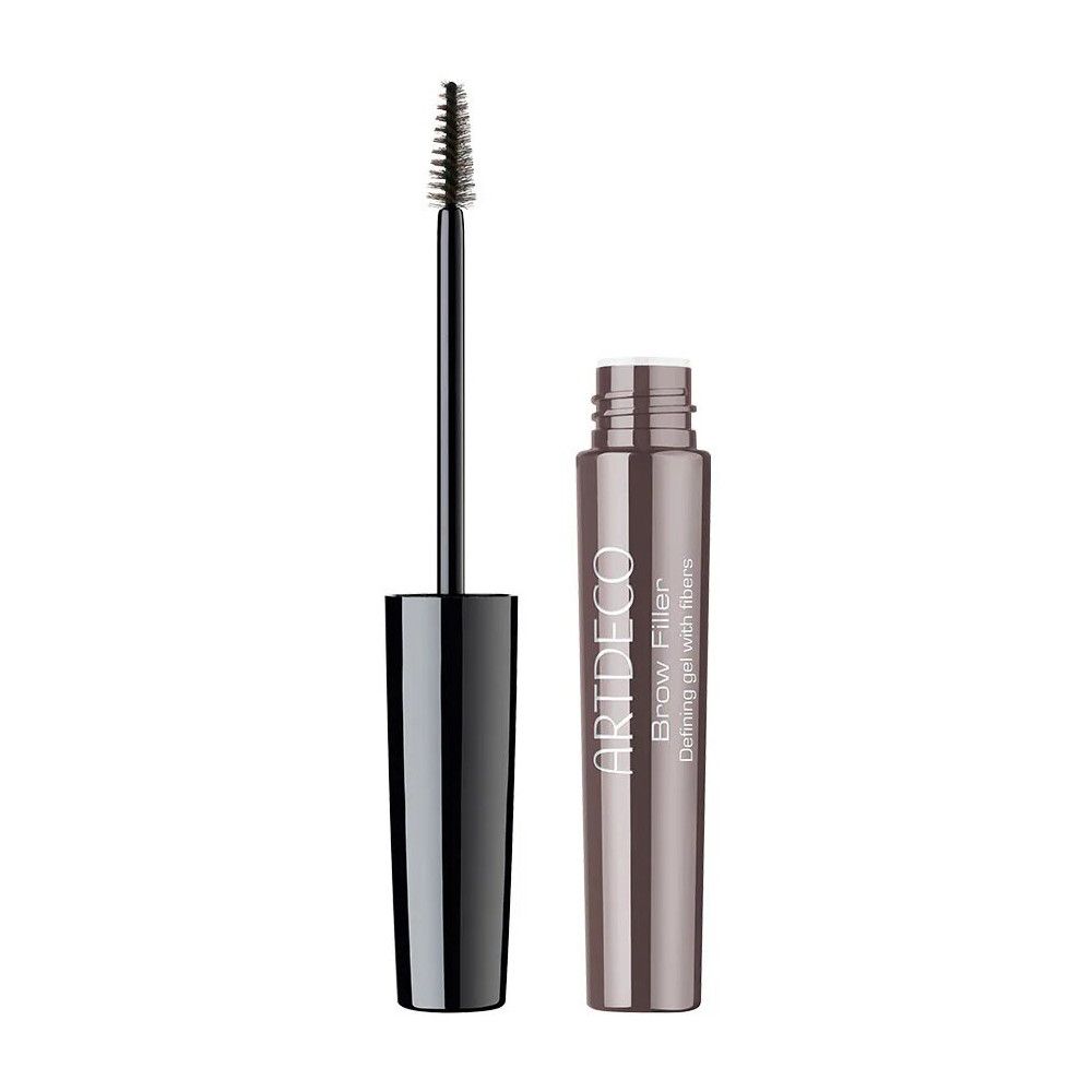 Artdeco Brow Filler. Gel teinté marron avec bouchon noir et brosse. Nom du produit et marque visibles.