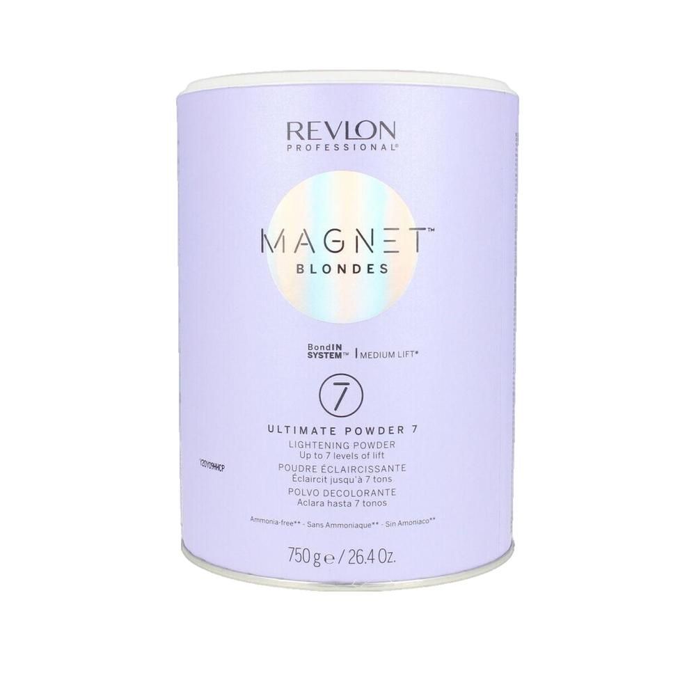 Cilindrische verpakking Revlon Magnet Blondes, Ultimate Powder 7. Inhoud 750g. Haarbleekpoeder.