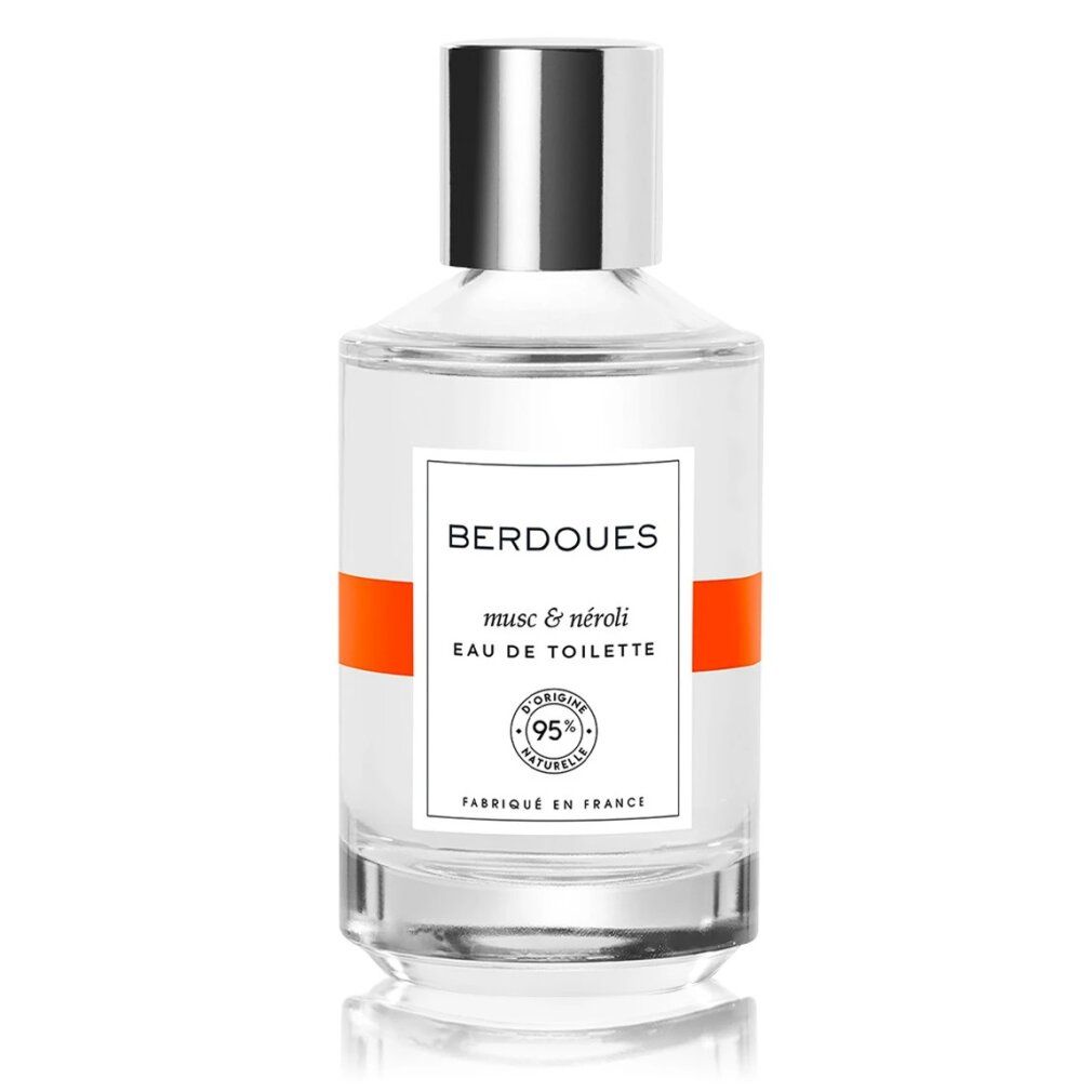 Parfums Berdoues Musc & Néroli Eau de Toilette flacon avec bande orange.