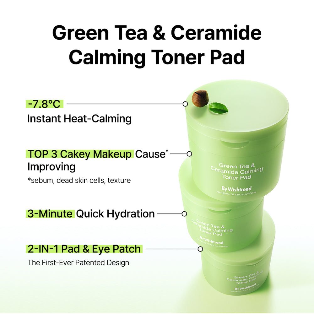By Wishtrend Groene Thee & Ceramide Kalmerende Toner-Pads