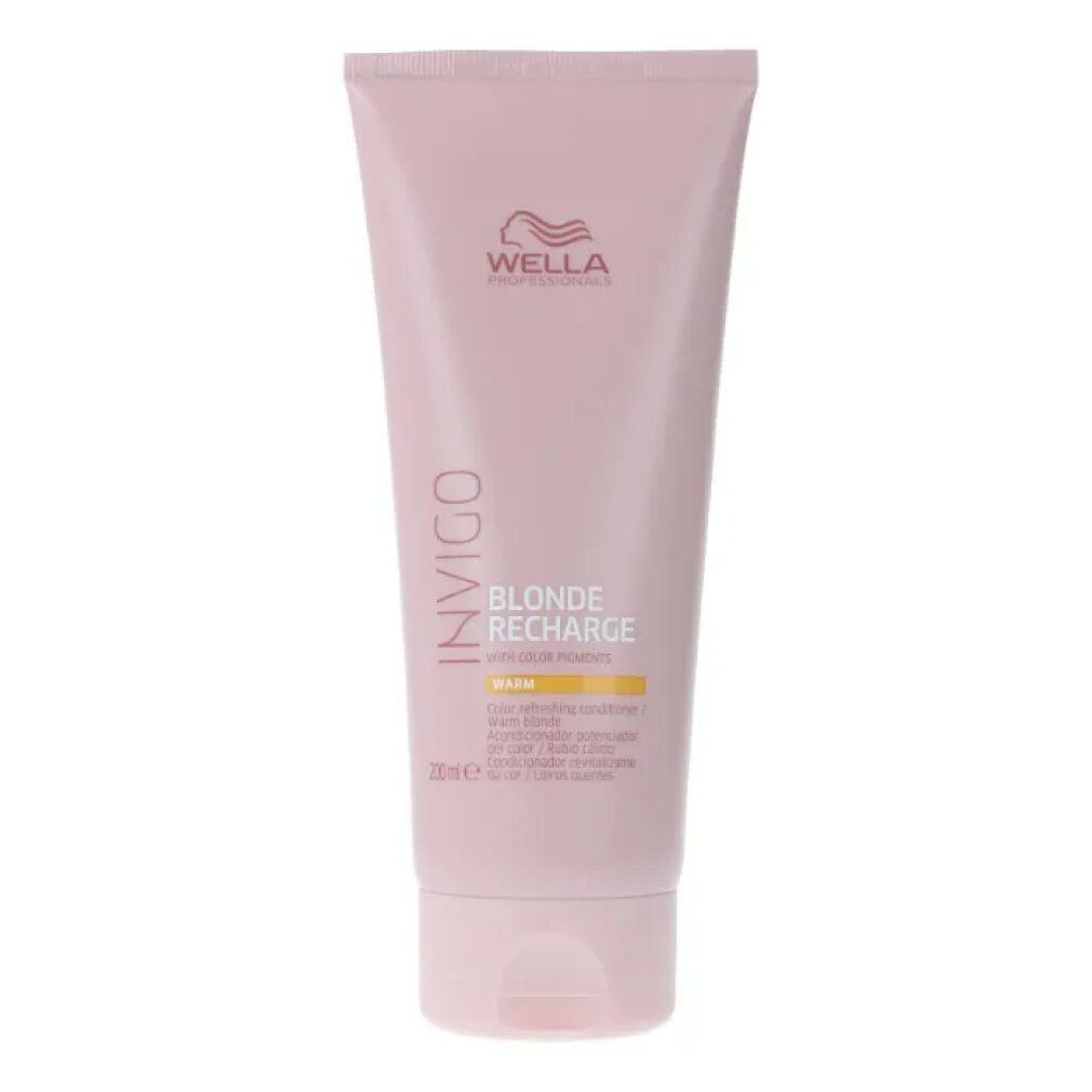 Tube rose Wella Invigo Blonde Recharge. Texte: Warm, 200ml.