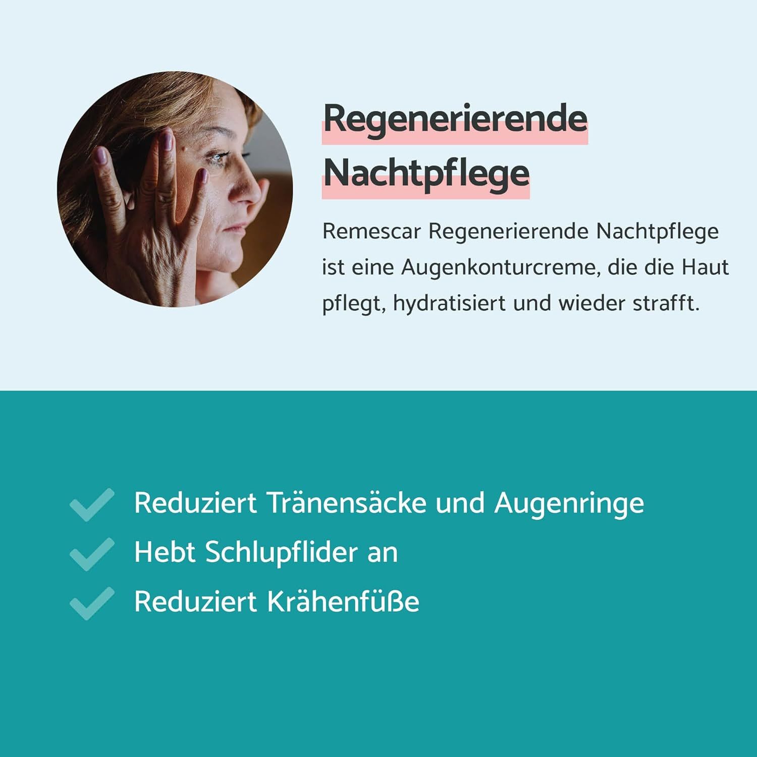 Soin de nuit réparateur pour le contour des yeux.