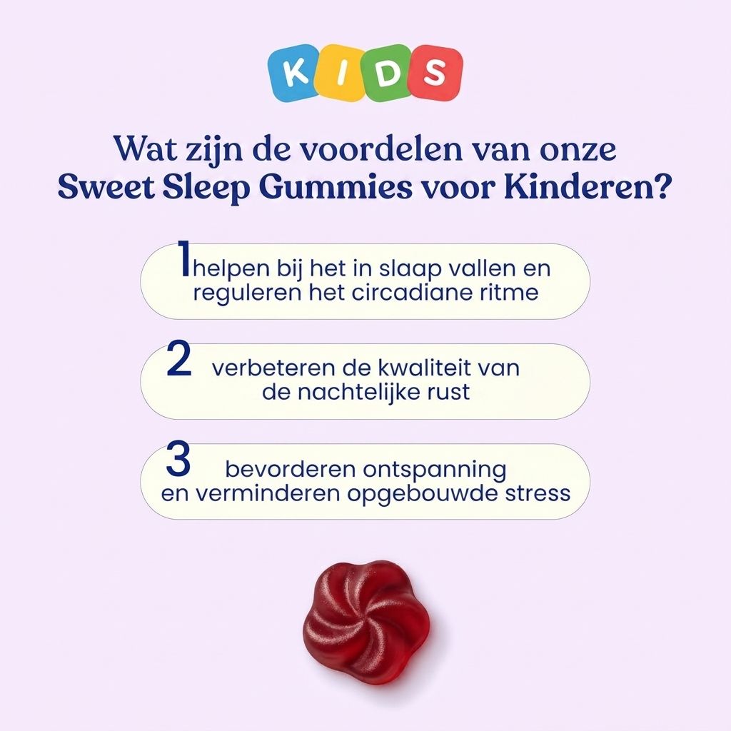 Ingrediënten en voedingswaarde-informatie voor Jelly Pills Sweet Sleep Kinder Gummies.