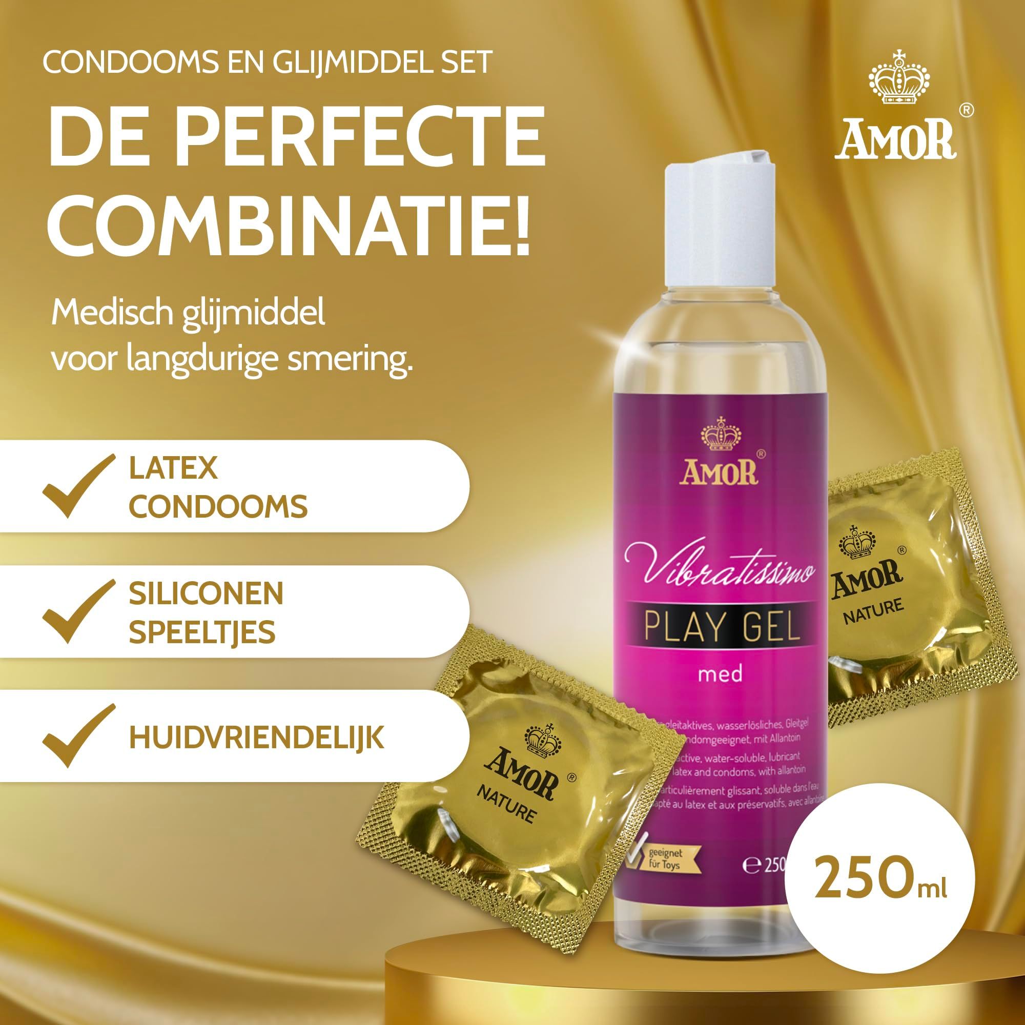 AMOR Mix Special Condooms + PlayGel Natural Set