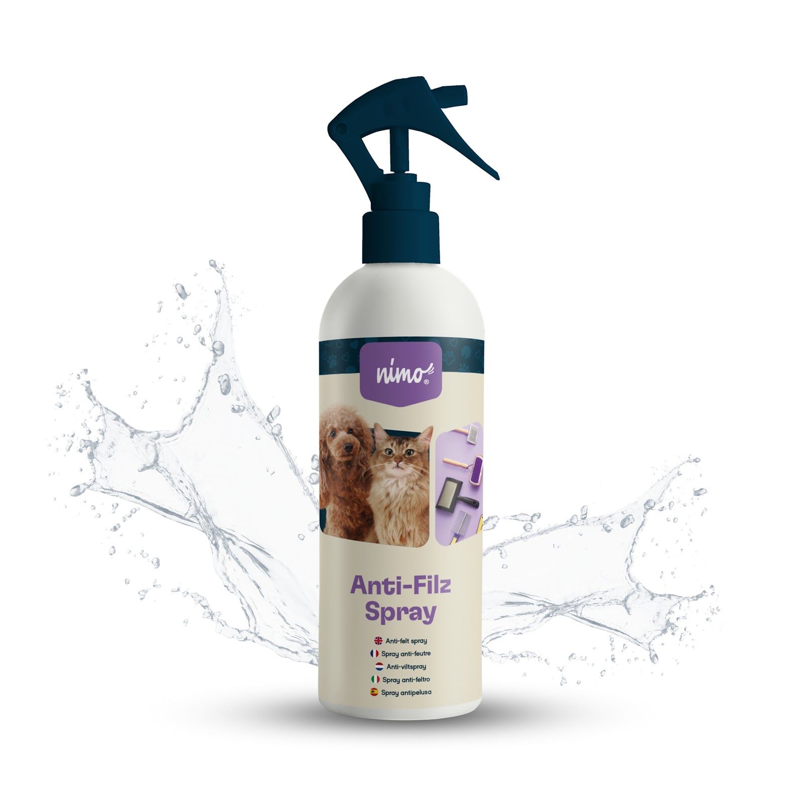 nimo® anti-viltspray voor honden en katten • maakt klitten los en maakt kammen gemakkelijker