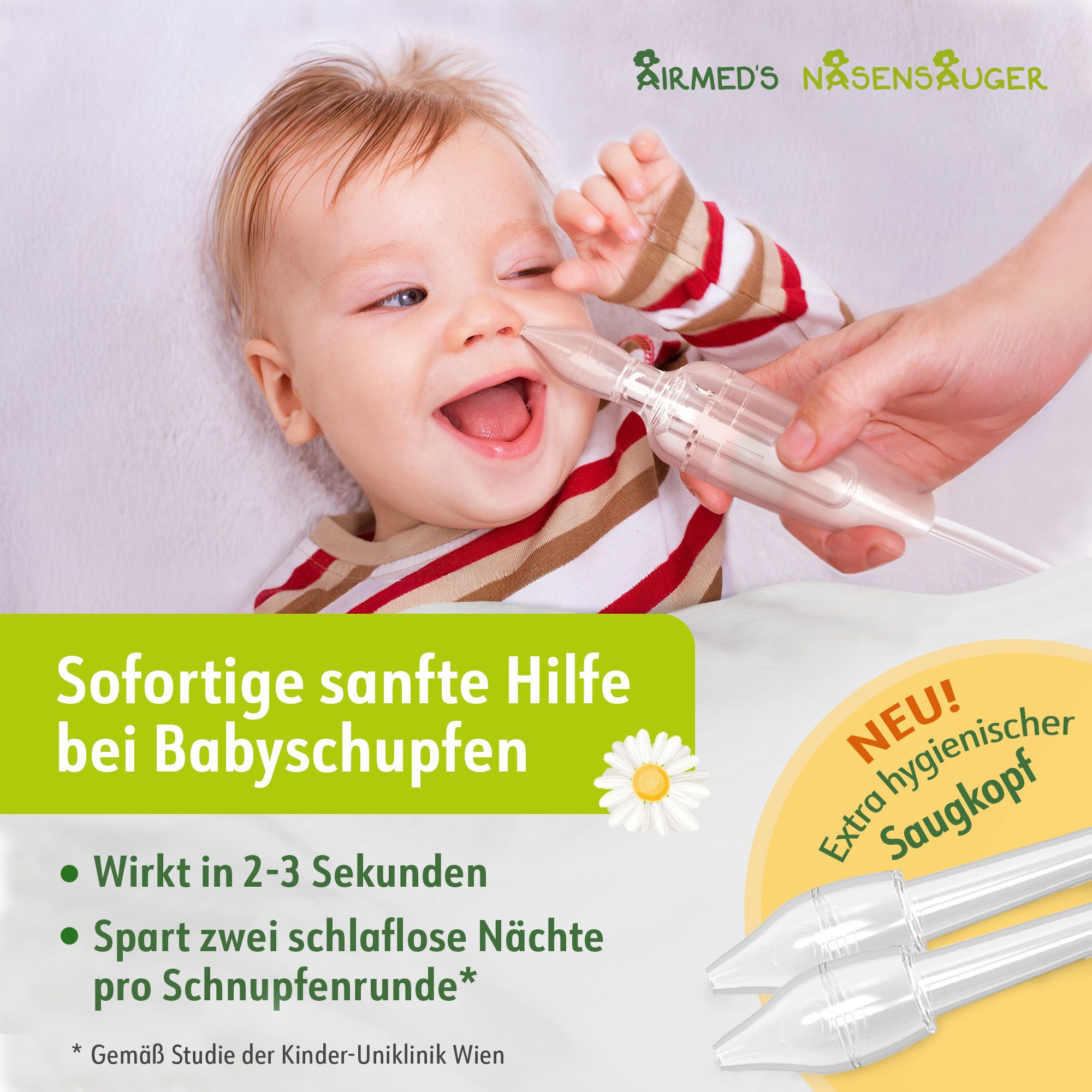 Soulagement des voies respiratoires pour bébés : Aide douce contre le rhume avec aspirateur nasal.