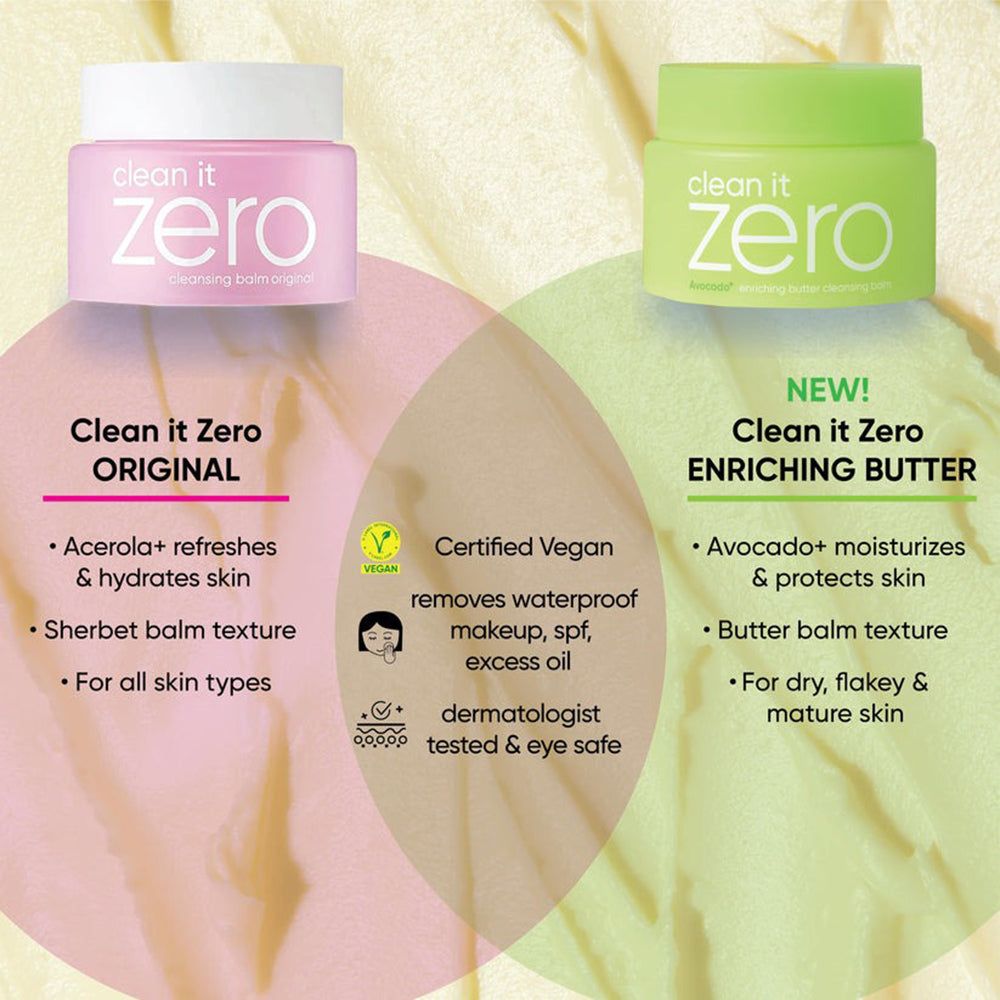 Tekst over Banila Co's "Butter Balm Formula" met voordelen.