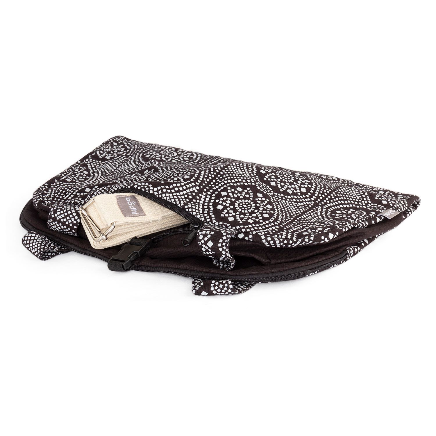 bodhi Collection Maharaja : Sac de yoga à motifs NAMASTÉ "Bandhani", noir/blanc